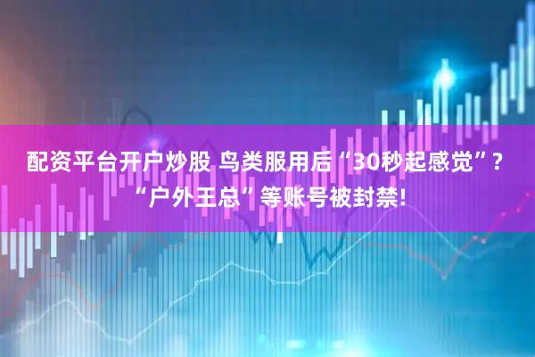 配资平台开户炒股 鸟类服用后“30秒起感觉”? “户外王总”等账号被封禁!